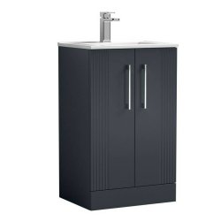Nuie Deco Soft Black 500mm Floor Standing 2 Door Vanity Unit (DPF1423A)