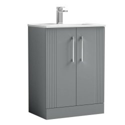Nuie Deco Grey 600mm Floor Standing 2 Door Vanity Unit (DPF225A)