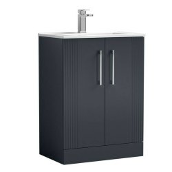 Nuie Deco Soft Black 600mm Floor Standing 2 Door Vanity Unit (DPF1425A)