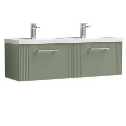 Nuie Deco Green 1200mm Wall Hung 2 Drawer Vanity Unit (DPF894F)