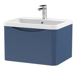 Nuie Lunar Blue 600mm Wall Hung 1 Drawer Vanity Unit (LUN305A)