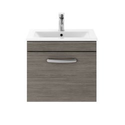 Nuie Athena Anthracite 500mm Wall Hung 1 Drawer Vanity Unit (ATH011A)