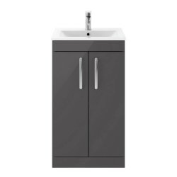 Nuie Athena Grey 500mm Floor Standing 2 Door Vanity Unit (ATH072A)