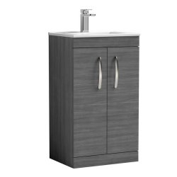 Nuie Athena Anthracite 500mm Floor Standing 2 Door Vanity Unit (ATH004A)
