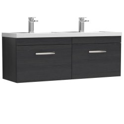 Nuie Athena Black 1200mm Wall Hung 2 Drawer Vanity Unit (ATH040F)
