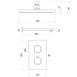 Trisen Bojac Black Concealed Thermostatic Shower Set