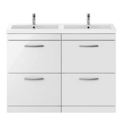 Nuie Athena White 1200mm Floor Standing 4 Drawer Vanity Unit (ATH034F)