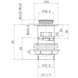Trisen Chrome Klik Klak Slotted Basin Waste