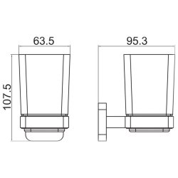 Trisen Chrome Tumbler Holder With Glass Tumbler
