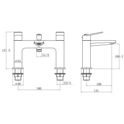 Trisen Roveri Black Bath Shower Mixer