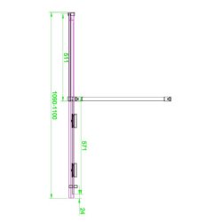 Scudo S8 Momentum 1100mm Sliding Wetroom Panel Brushed Brass