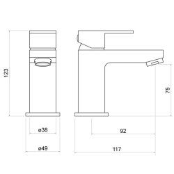 Trisen Hiron Chrome Mini Mono Basin Mixer