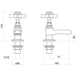 Trisen Wisley Chrome Basin Taps