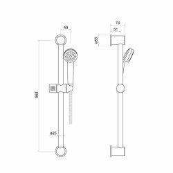 Trisen Eroqua Chrome Slide Rail Set