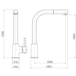 Trisen Era Chrome Pull Out Single Lever Kitchen Mixer