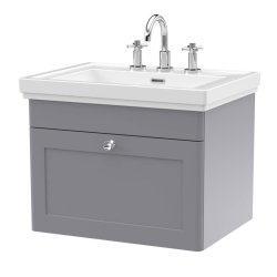 Nuie Classique Grey 600mm Wall Hung 1 Drawer Vanity Unit (CLC294A)