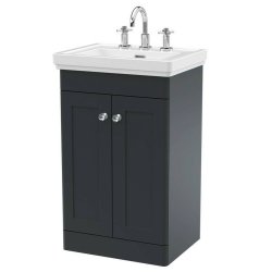 Nuie Classique Soft Black 500mm Floor Standing 2 Door Vanity Unit (CLC1423A)