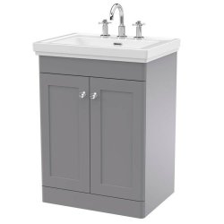 Nuie Classique Grey 600mm Floor Standing 2 Door Vanity Unit (CLC225A)
