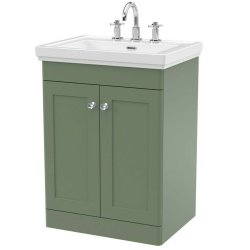 Nuie Classique Green 600mm Floor Standing 2 Door Vanity Unit (CLC825A)