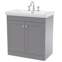 Nuie Classique Grey 800mm Floor Standing 2 Door Vanity Unit (CLC226A)