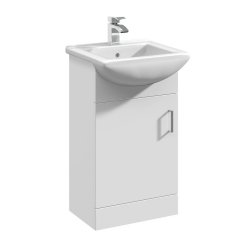 Nuie Mayford White 450mm Floor Standing 1 Door Vanity Unit (VTY450)