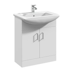 Nuie Mayford White 650mm Floor Standing 2 Door Vanity Unit (VTY650)