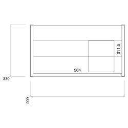 Scudo Muro Plus 600mm Gloss White Wall Mounted Vanity Unit and Basin