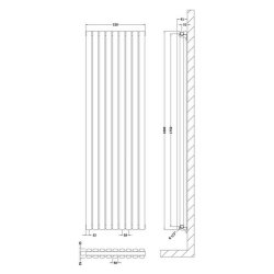 Nuie Revive White 1800 x 528mm Vertical Double Panel Radiator