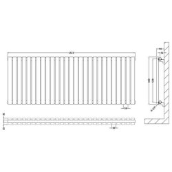 Nuie Sloane White 600 x 1572mm Horizontal Double Panel Radiator