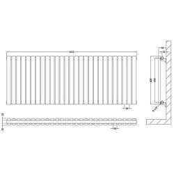 Nuie Revive White 600 x 1572mm Horizontal Double Panel Radiator