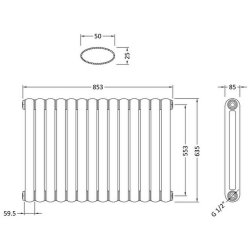 Nuie Salvia Anthracite 635 x 863mm Horizontal Double Panel Radiator