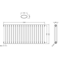 Nuie Salvia White 635 x 1223mm Horizontal Double Panel Radiator