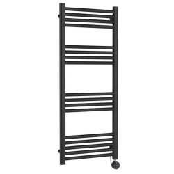 Nuie Electric Anthracite 1200 x 500mm Round Ladder Towel Rail