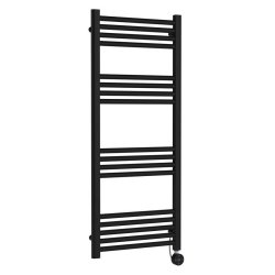 Nuie Electric Black 1200 x 500mm Round Ladder Towel Rail