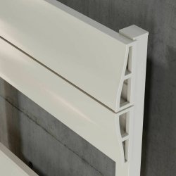 Kartell Abbotsford 1000 x 500mm White Aluminium Heated Towel Rail
