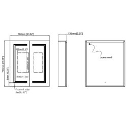 Ajax Grasby 700 x 600mm Rectangular 2 Door LED Mirror Cabinet