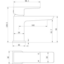 Ajax Burgh Brushed Brass Cloakroom Basin Mixer and Waste
