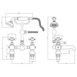 Ajax Trent Brushed Brass Bath Shower Mixer