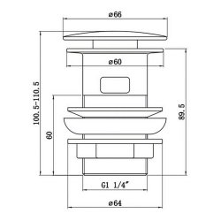 Ajax Chrome Slotted Easy Clean Click Clack Mushroom Basin Waste