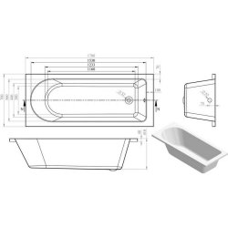 Ajax Langton 1700 x 700mm Supercast Round Single Ended Bath
