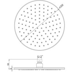 Ajax Thrunscoe Chrome 250mm Round Brass Showerhead