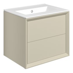 Ajax Yarborough 615mm Matt Cotton Wall Hung Vanity Unit Zero Tap Hole Basin