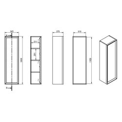 Ajax Yarborough 345mm Matt Cotton Wall Hung Tallboy Unit