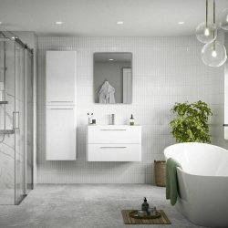 Ajax Humberston 810mm White Gloss Wall Hung Vanity Unit