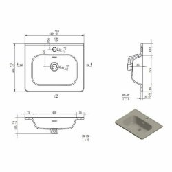 Ajax Humberston 610mm Grey Gloss Wall Hung Vanity Unit