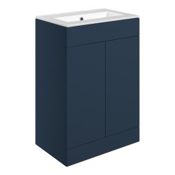 Ajax Somercotes 610mm Matt Deep Blue Floor Standing Vanity Unit Zero Tap Hole Basin