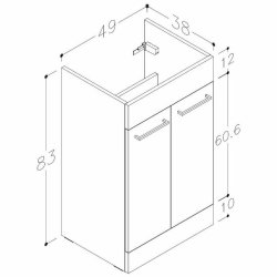 Ajax Walesby 510mm Anthracite Gloss Floor Standing Vanity Unit