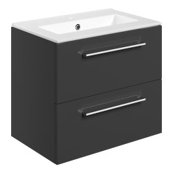 Ajax Walesby 610mm Anthracite Gloss Wall Hung Vanity Unit