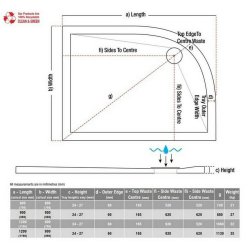 Ajax Anti Slip Ultra Slim 1200 x 800mm RH Offset Quadrant Shower Tray