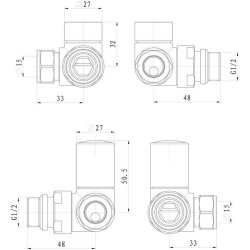 Ajax Patterned Anthracite Corner Radiator Valves